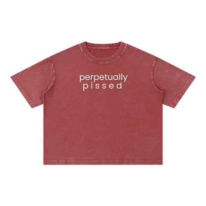 perpetually pissed | Mineral Wash Boxy Cotton T-Shirt