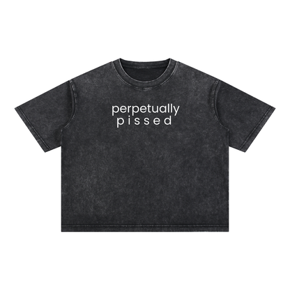 perpetually pissed | Mineral Wash Boxy Cotton T-Shirt